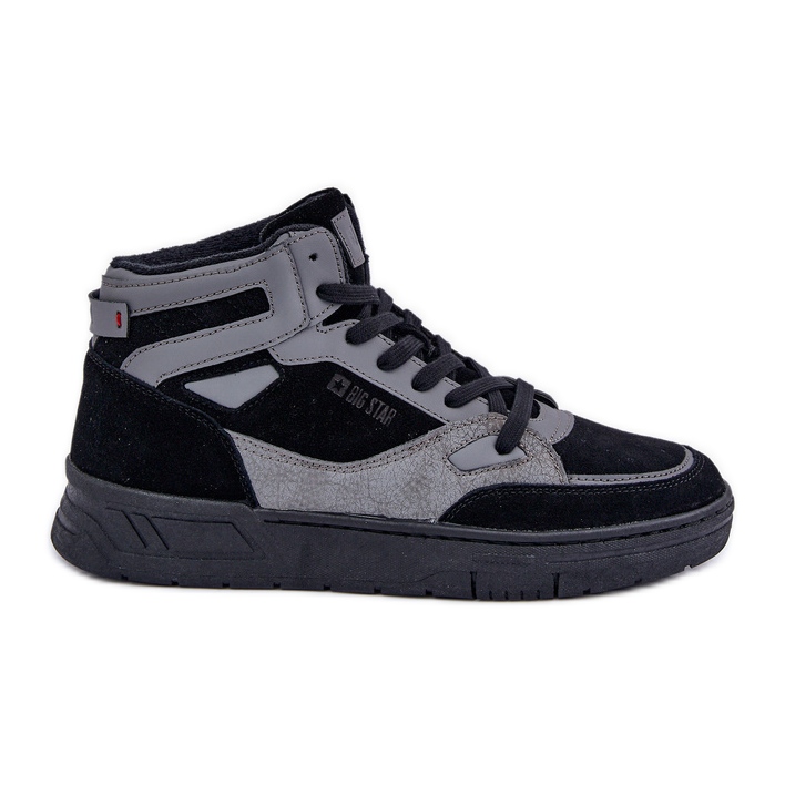 Férfi velúr tornacipő Big Star OO174303 Hi-Poly System fekete-szürke