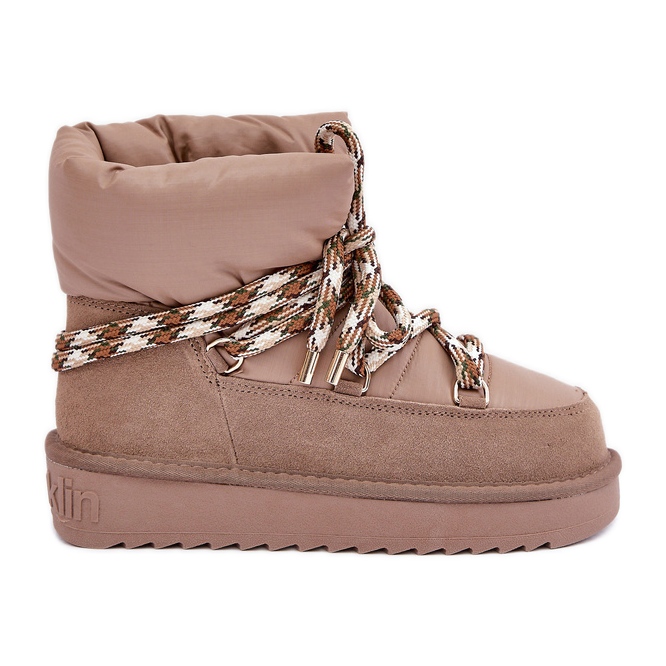 Női velúr hócsizma vastag fűzéssel D.Franklin DFSH375003 bézs