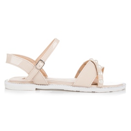 Vices Lapos szandál gyöngyökkel barna