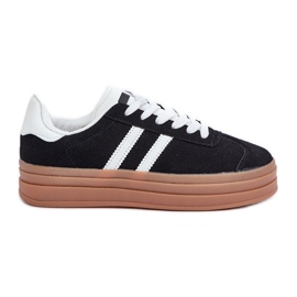 Női sportcipő a platformon, fekete