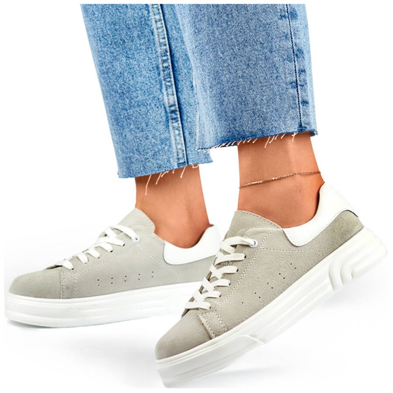 Női bőr sportcipő, szürke GD-XF-113G