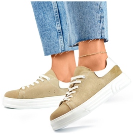 Goodin Bézs színű női bőr sportcipő GD-XF-113BE