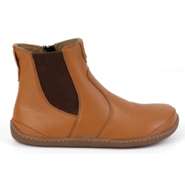 Olivier Női mezítlábas Chelsea csizma cipzárral, szigetelt 1263 piros narancssárga