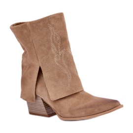 Hőszigeteletlen női Cowboy csizma Zazoo 3488 bézs Hőszigeteletlen női Cowboy csizma Zazoo 3488 bézs