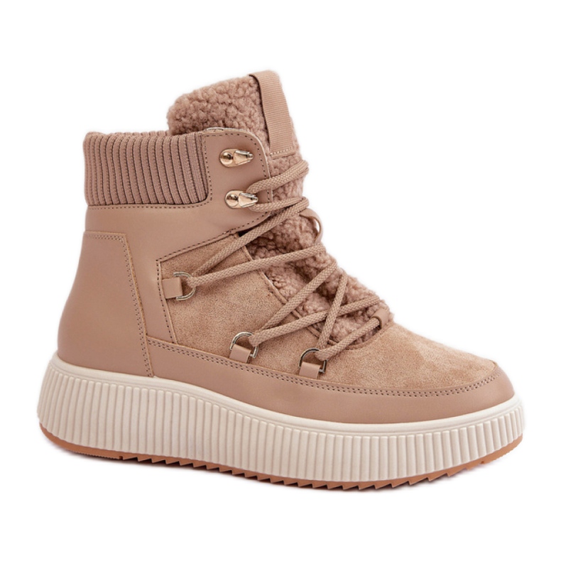 Hószigetelt női csizma MD9944-7 bézs barna