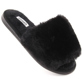 Otthoni papucs szőrmével Unisoft 6644 fekete