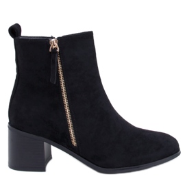 Öko-velúr magas sarkú csizma, fekete