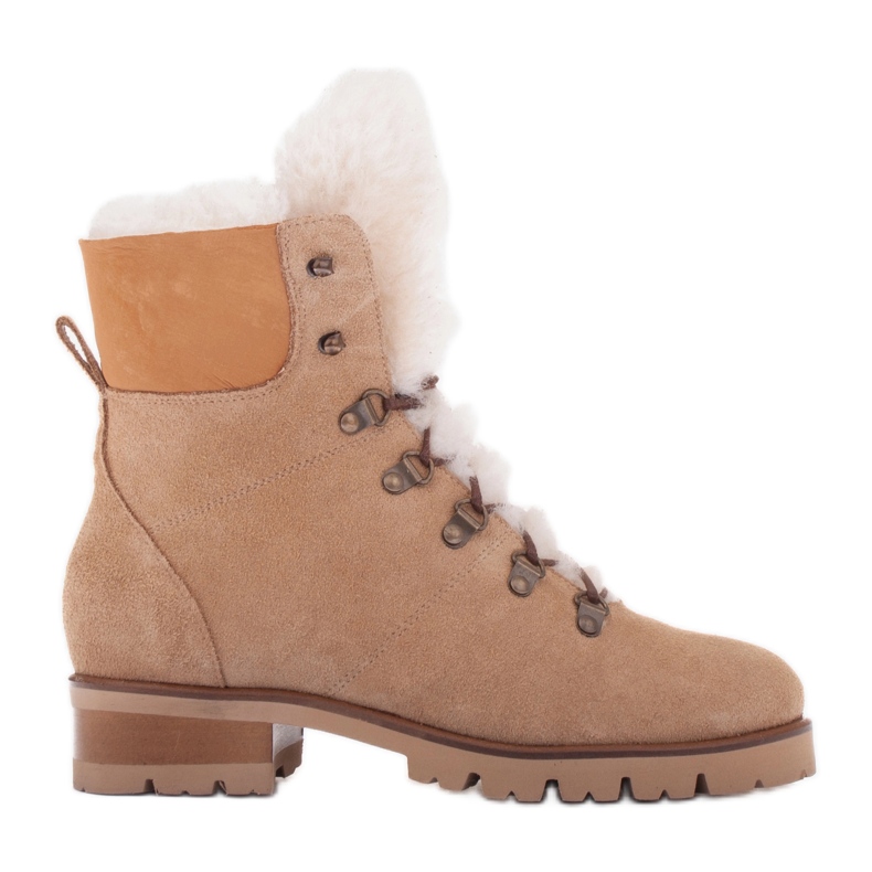 Marco Shoes Gyapjúval szigetelt női csizma bézs Marco Shoes Gyapjúval szigetelt női csizma bézs