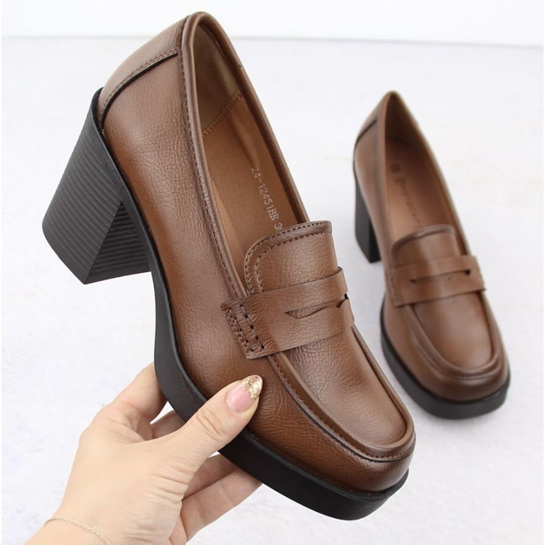 Potocki W 12451 WOL265B magas sarkú cipő barna