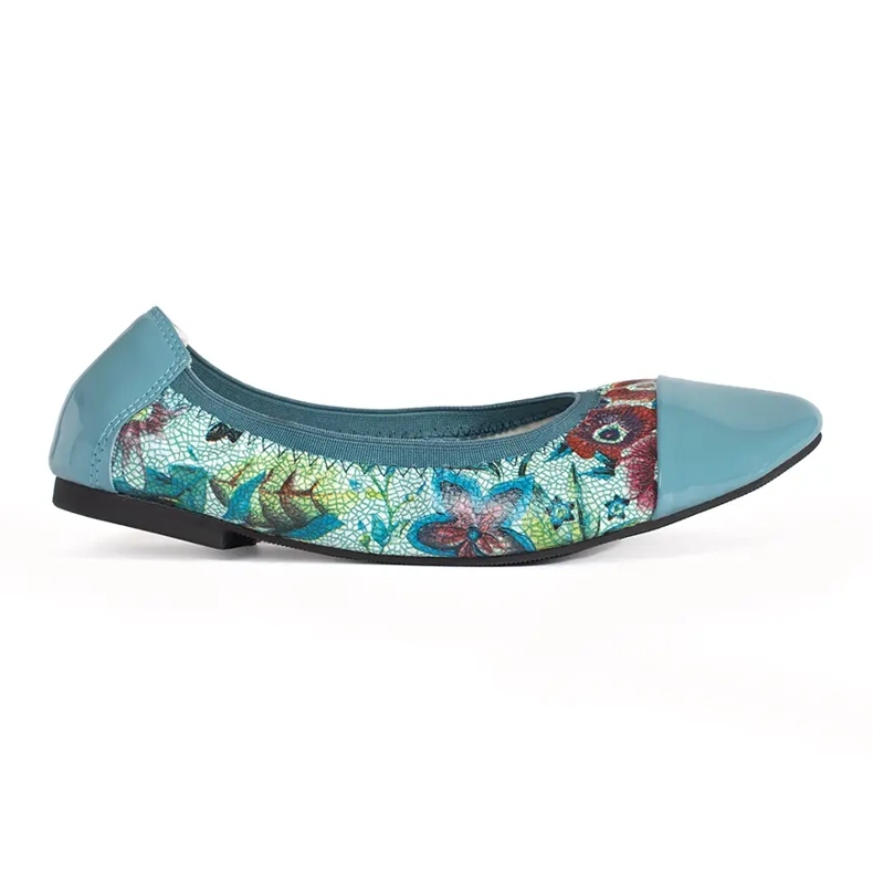 Goodin Virágmintás, patentos orrú balettlakások kék