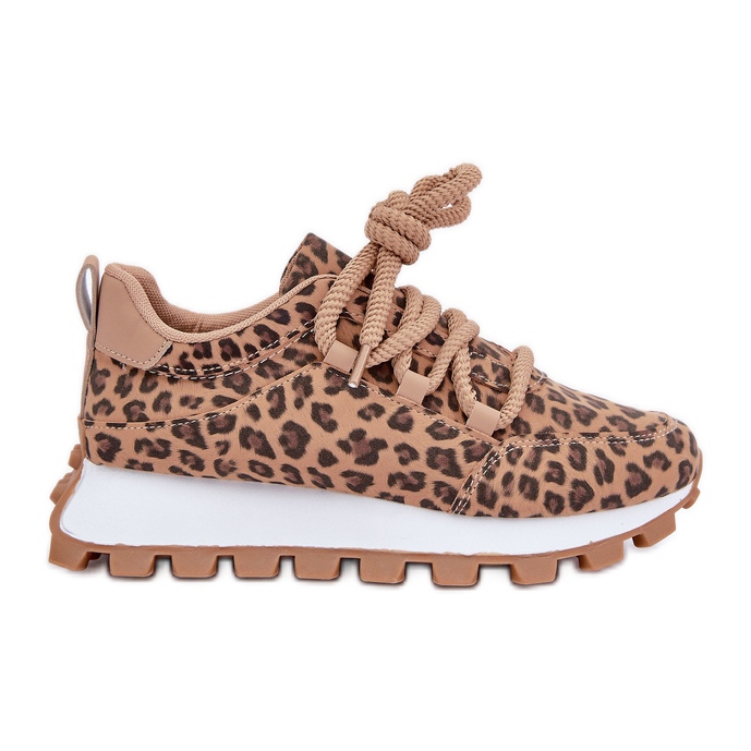Barna Leopard Sneakers Platform sportcipő bézs