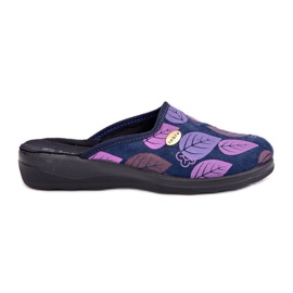 Női papucs levelekkel Inblu CU00005F sötétkék