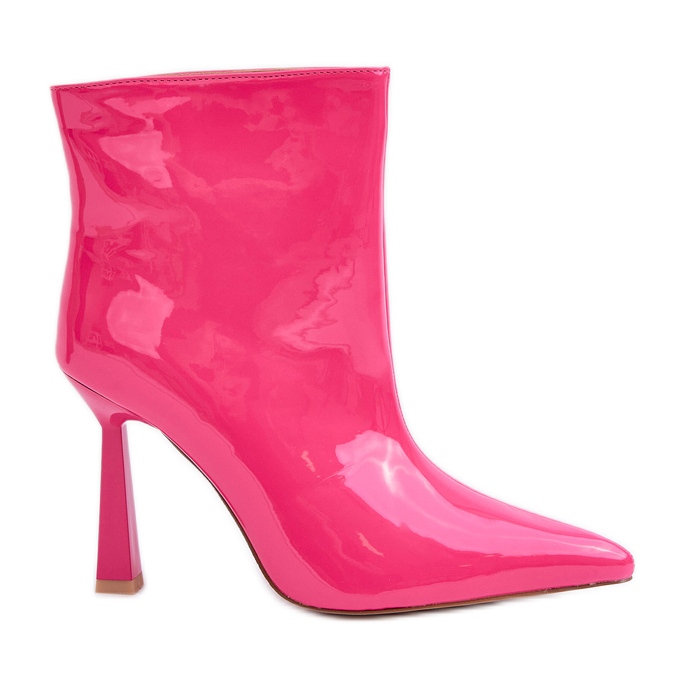 Patent magas sarkú, felbújós bokacsizma, fukszia rózsaszín