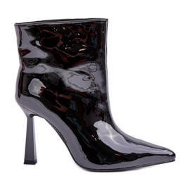 Patent bebújós bokacsizma, fekete