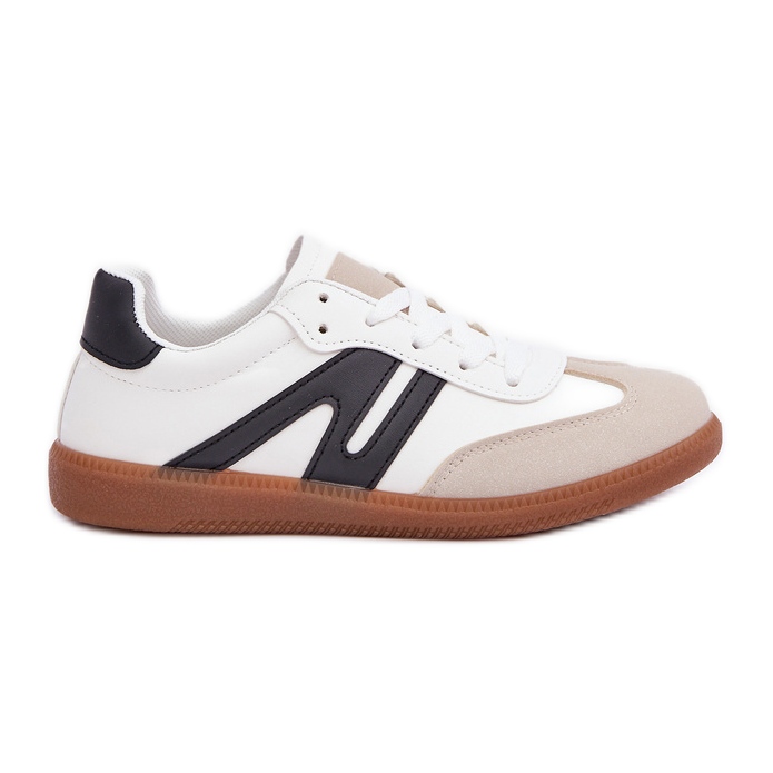 Női alacsony tornacipő Eco bőrből, fehér és fekete Navidemi