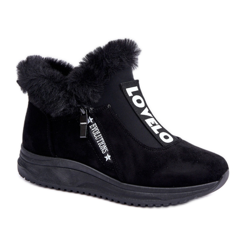 Hőszigetelt fekete női sportcipő