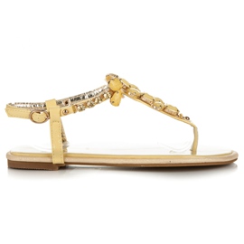 Vices Lakkozott sárga kristály szandál