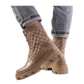 Lujan - Solea barna bokacsizma zoknis felsőrésszel