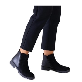 Fekete platform bokacsizma öko-velúrból Kirla - Solea