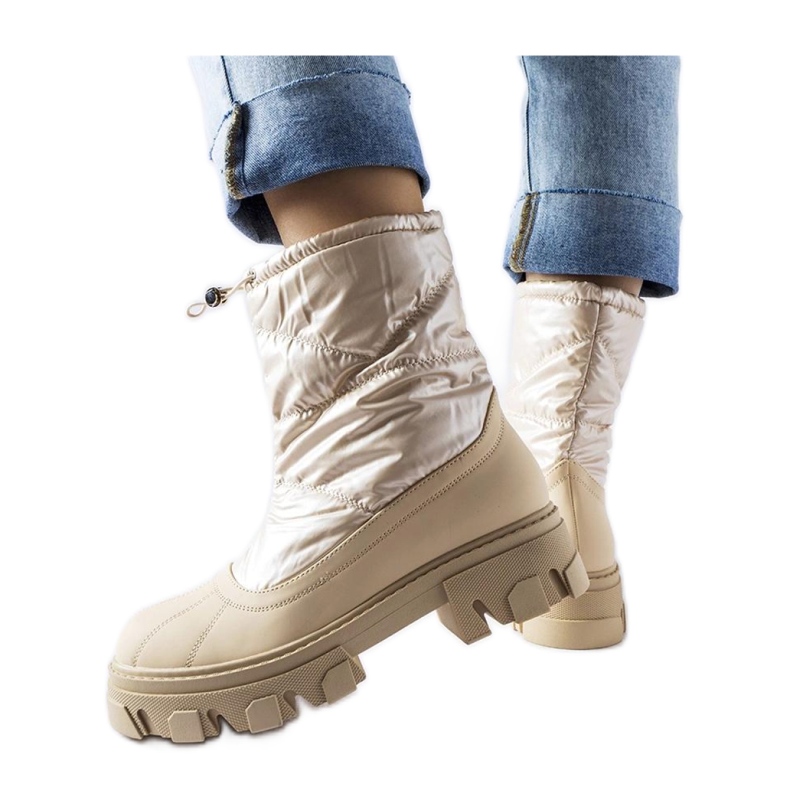 Bézs színű hócsizma Cendrillon mandzsettával - Solea