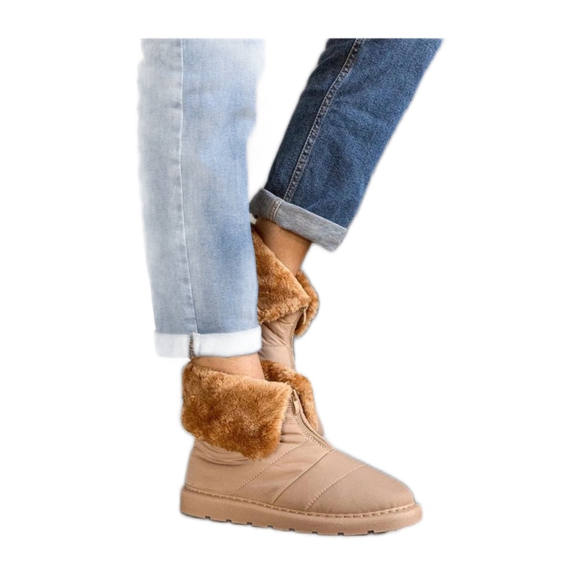 Bézs színű hőszigetelt hócsizma gallérral Edidda - Solea Bézs színű hőszigetelt hócsizma gallérral Edidda - Solea