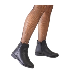 Fekete klasszikus bokacsizma ökobőrből