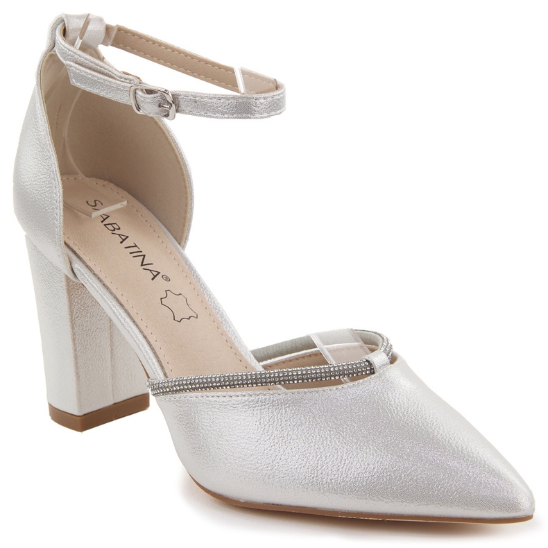 Sabatina Női hegyes orrú szandál ezüst cirkóniával