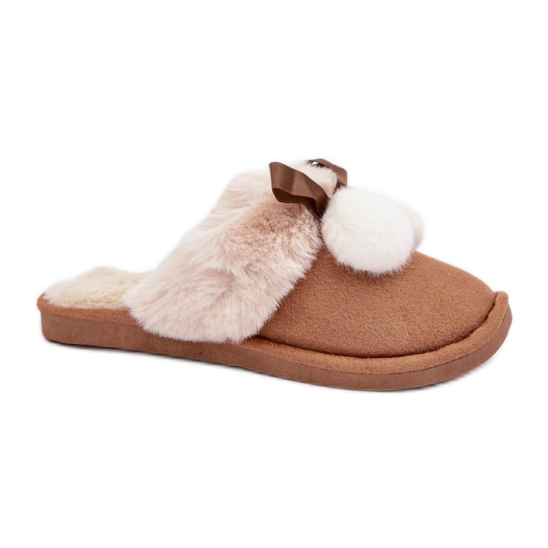 Női papucs puha teveprémmel barna