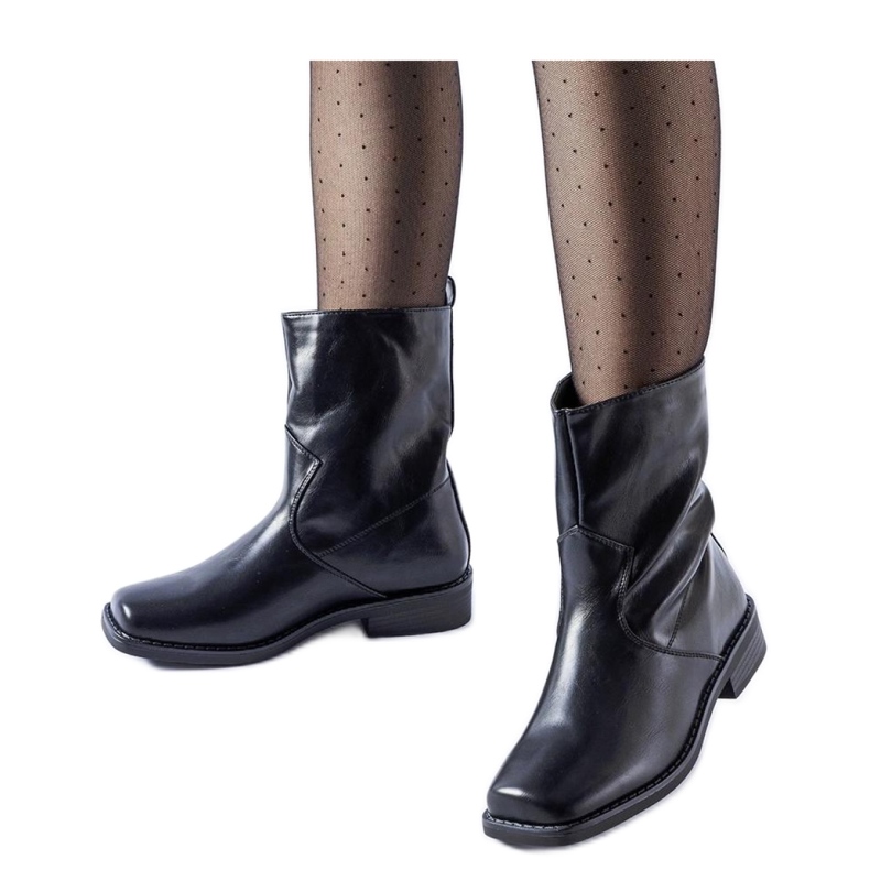 Fekete szigetelt téglalap orrú csizma Bel - Solea