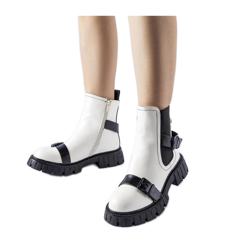 Fontarine - Solea fehér bokacsizma masszív talppal