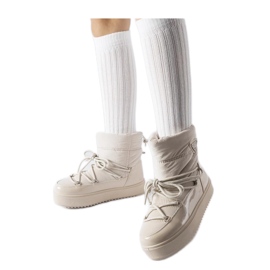 Bézs színű hőszigetelt hócsizma elasztikus Oslavia - Solea-val