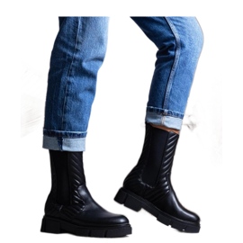 Fekete bokacsizma övvel Kevin - Solea