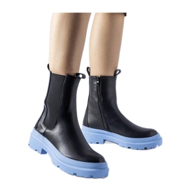 Fekete cipő kék talppal Georgette - Solea