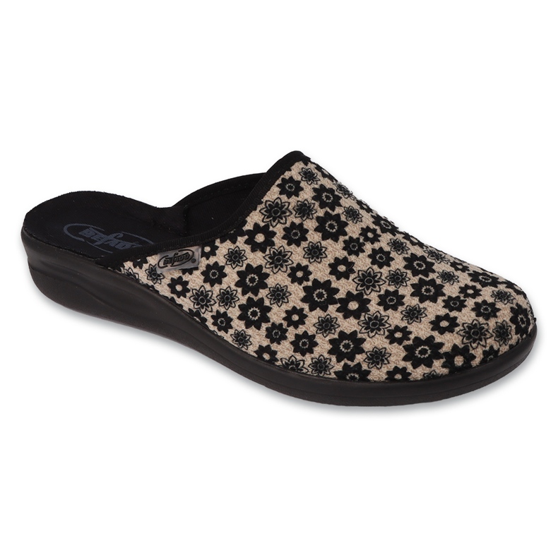 Befado női papucs, pu 551D002, bézs virággal