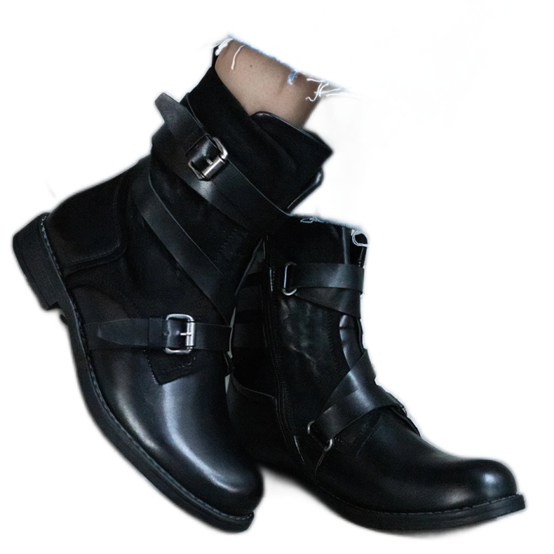 Fekete szigetelt lapos csizma