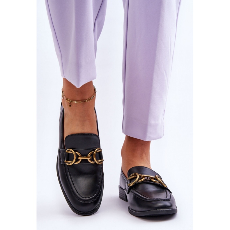 Mokaszinok díszítéssel 2623-1 Fekete