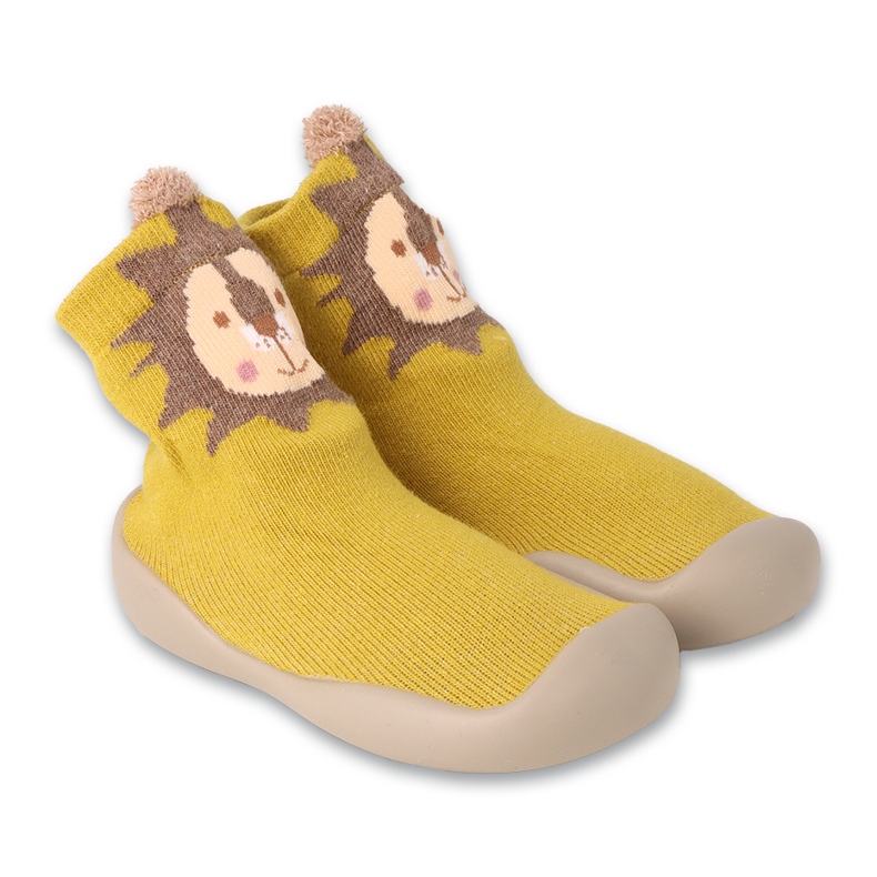 Befado sárga/barna babacipő 002P077 állatmotívummal