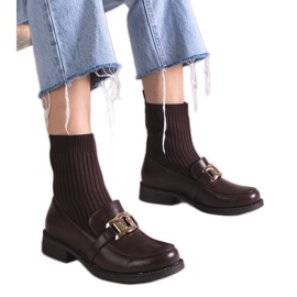 Barna bokacsizma szövet felsőrésszel