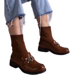 Barna bokacsizma szövet felsőrésszel