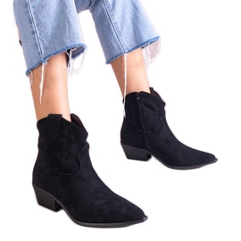 Fekete cowboy csizma szigetelt boka