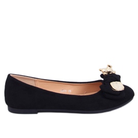 Suede Ballerinas fekete mackóval Suede Ballerinas fekete mackóval