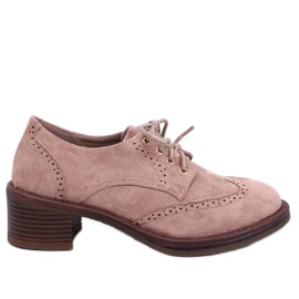 Oxfords khaki magas sarkú cipő bézs Oxfords khaki magas sarkú cipő bézs