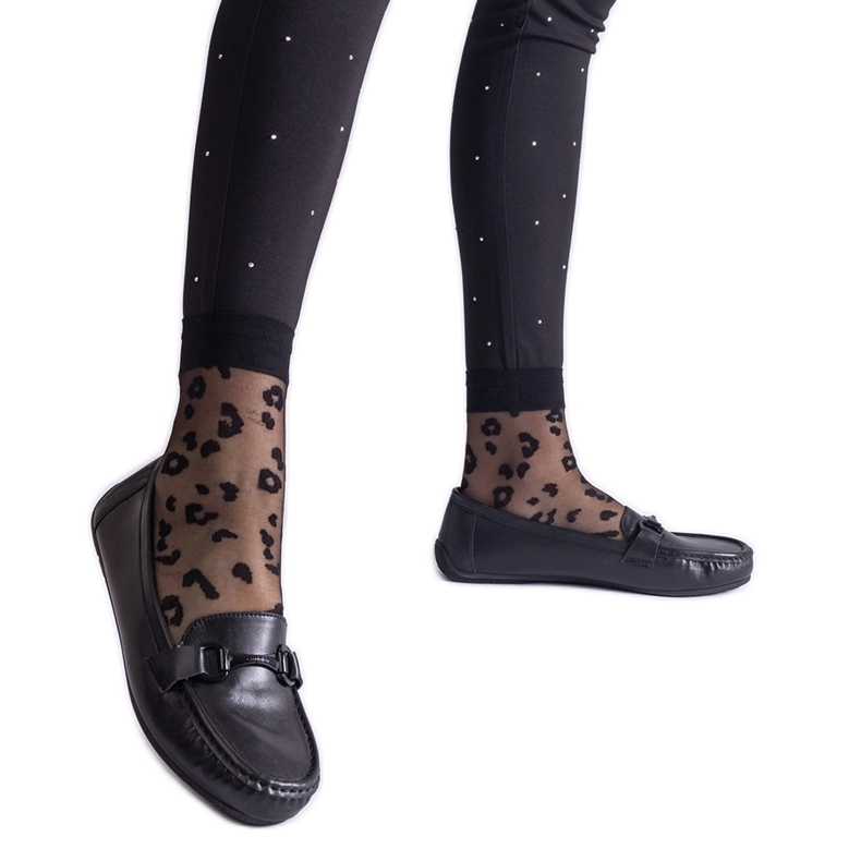 Fekete klasszikus mokaszinok öko bőrből