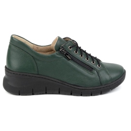 Olivier Női bőrcipő vastag talppal, 1236 zöld