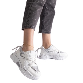 Fehér, csillámos női tornacipő Fehér, csillámos női tornacipő