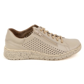WASAK Női cipő, áttört bőr tornacipő 0720PW, bézs