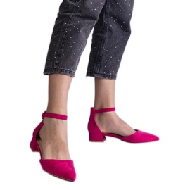 Sötét rózsaszín szivattyúk egy alacsony oszlopon Sötét rózsaszín szivattyúk egy alacsony oszlopon