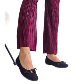 Fekete balerinák dekoratív íjjal Fekete balerinák dekoratív íjjal