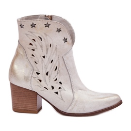 Lewski Shoes Nyílt bőrű cowboy csizma a Lewski Post 3613 Zloty törölte aranysárga