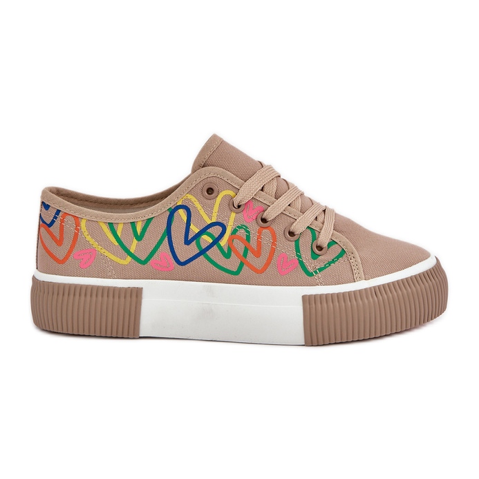 Női cipők sötét oldalakon bézs